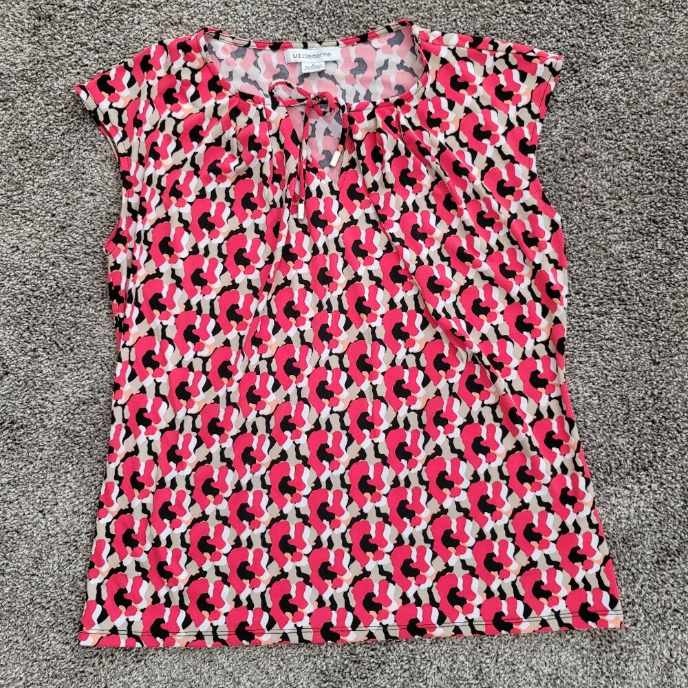 Liz Claiborne Career Blouse Medium Women's Multicolor Top.
